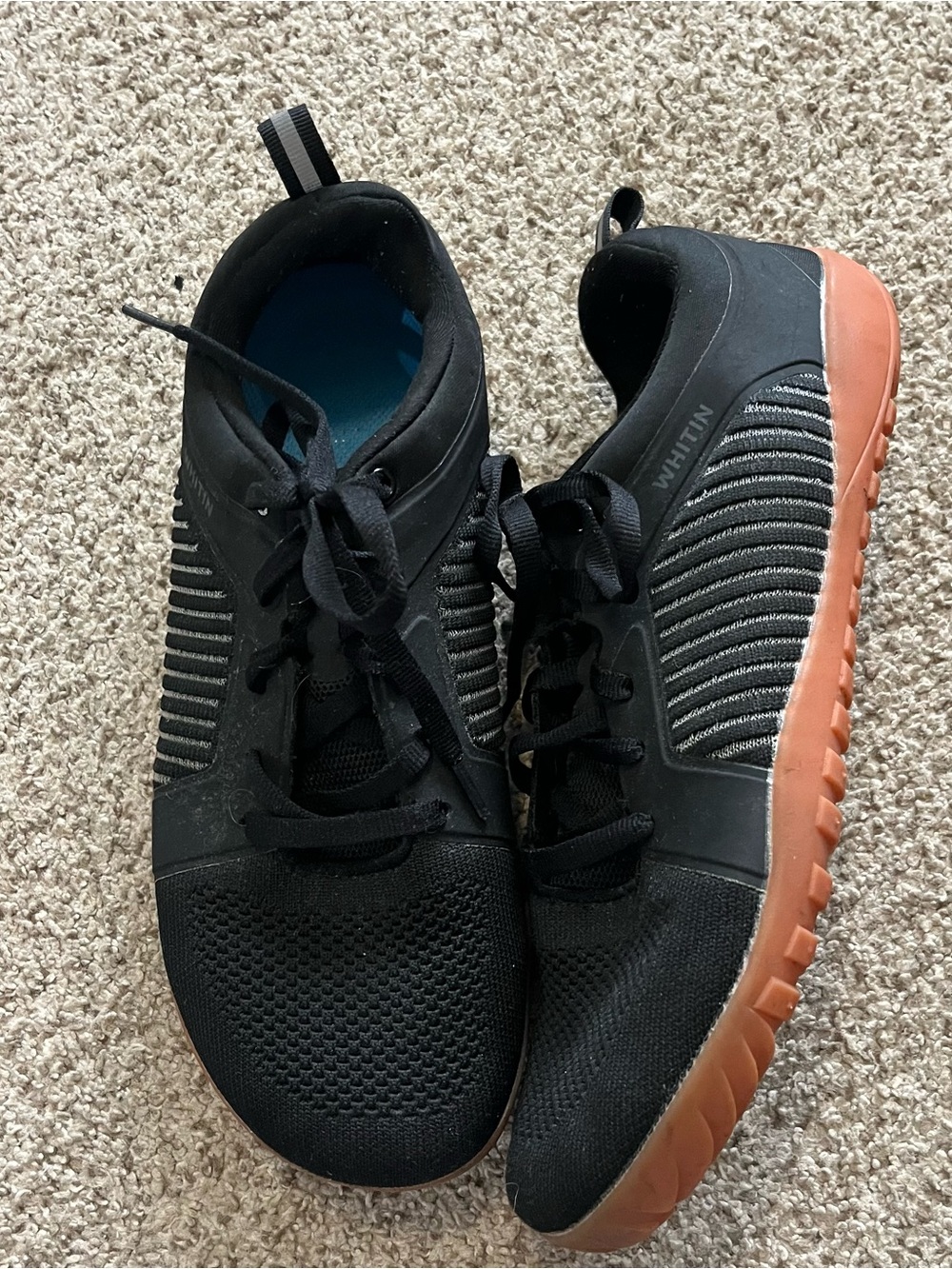 Men's Whitin Barefoot Black Athletic Lace-Up Shoes - weight lifting. Eu44 - Picture 2 of 3
